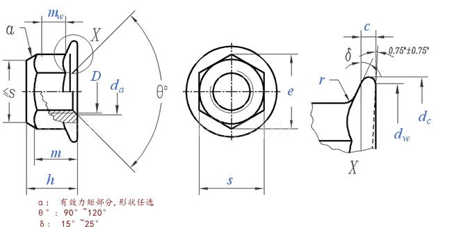 法兰尼龙锁紧螺母 GB6187